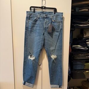 NWT Rag & Bone W38 Fit 1 Extra Slim w/ Distressed Knees